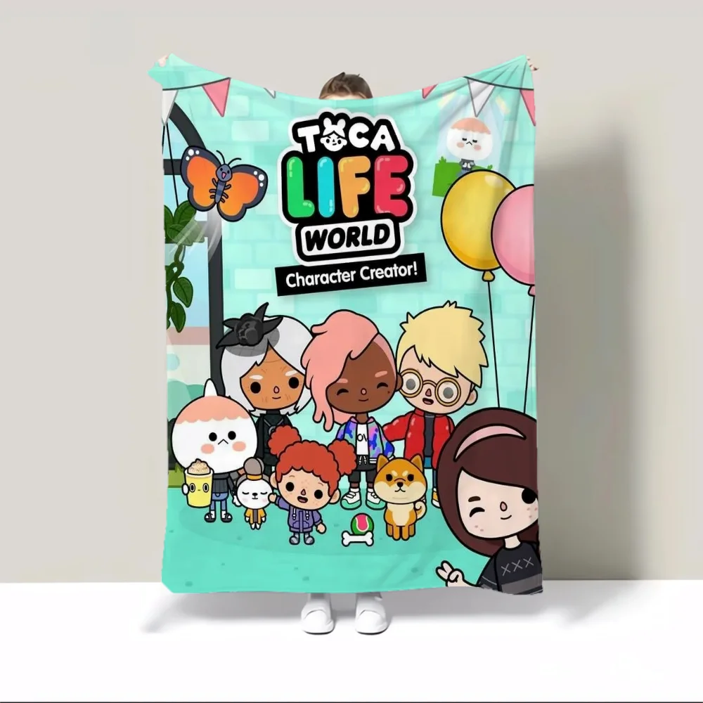 Toca Life Worlds 봉제 담요, 킹 사이즈 홈 인테리어, 비치 타올, 털 담요, 침대용, 푹신한 격자 무늬, 고급 침구, 무릎