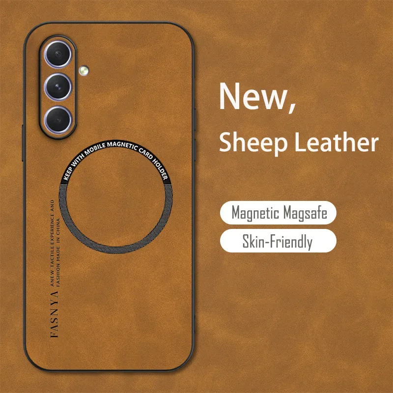 Luxurious Sheepskin Magnetic Leather Phone Case