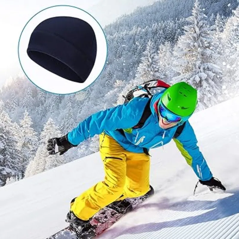 Warm Winter Skull Cap 1PC Soft Polar Fleece Hat Thick Windproof Cap Outdoor Beanie Ski Suitable for Men Women polar fleece caps winter hat skullies beanies