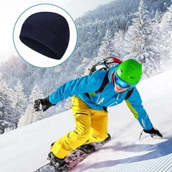 1PC Warm Winter Skull Cap Soft Polar Fleece Hat Thick Windproof Cap Outdoor Beanie Cap Ski Cap Suitable For Men Women 4