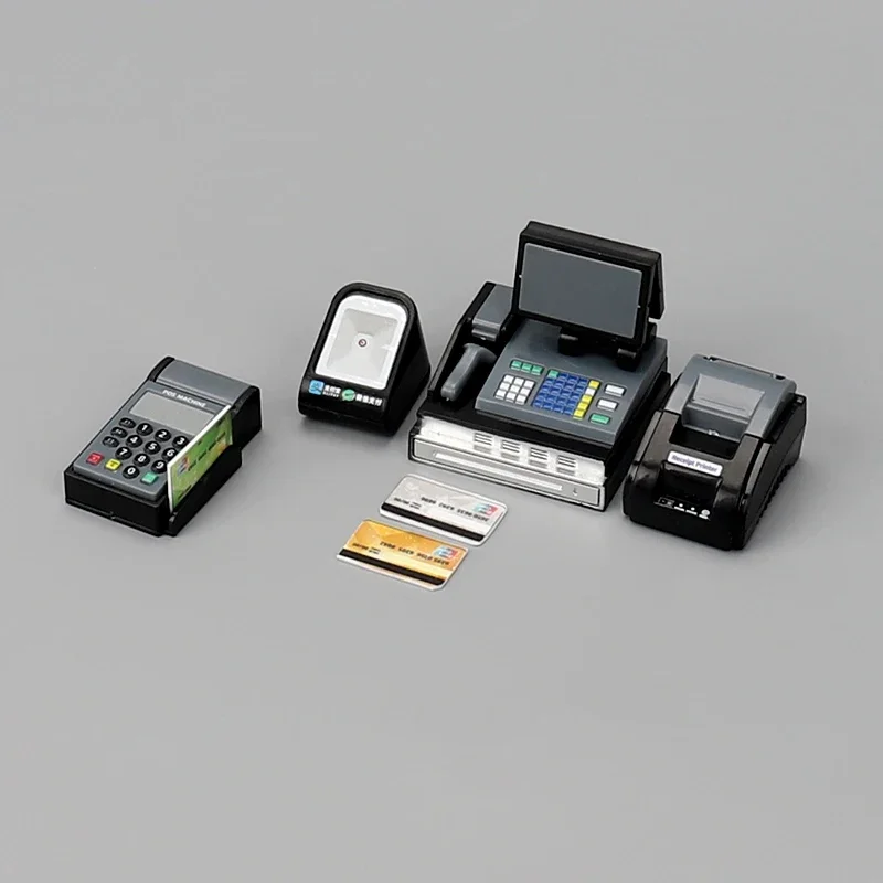 1Set Dollhouse Furniture Scene Decoration Suprmarket Store Card Machine Cashier Scanner Model Toy Decor Photo Props Accessories 3