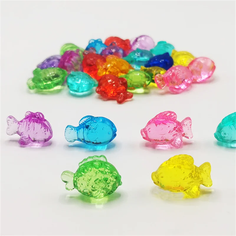 10pcs/set Size About 32-15mm Acrylic Colorful Fish Model For Board Game Accessories