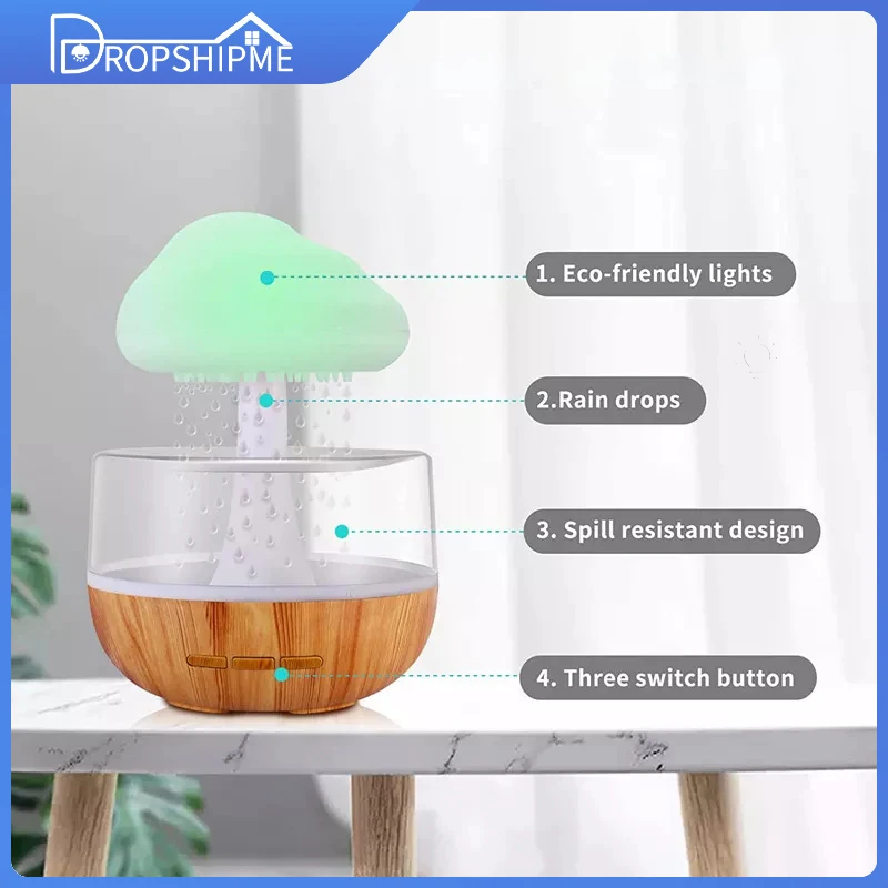 Dropshipme Aroma Diffuser Air Humidifier Rain Cloud Smell Distributor Relax Aromatherapy Lamp
