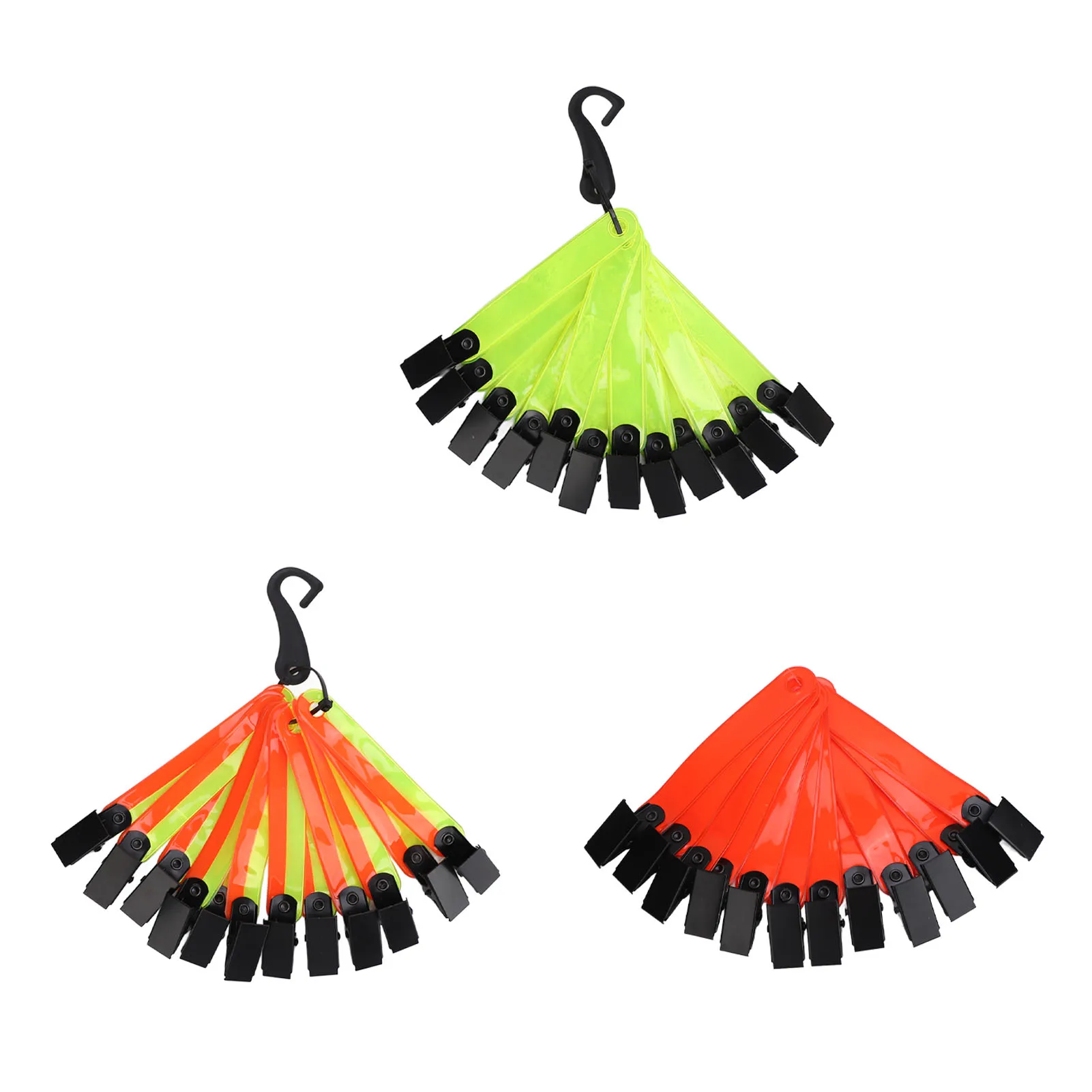 Trail Marking Tape High Visibility Trail Markers with Clips Reflective Tree Tacks for Hiking Hunting Outdoor Trail Marking 12PCS