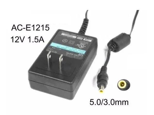Power Adapter AC-E1215, 12V 1.5A, Barrel 5.0/3.0mm with Pin, US 2-Pin Plug