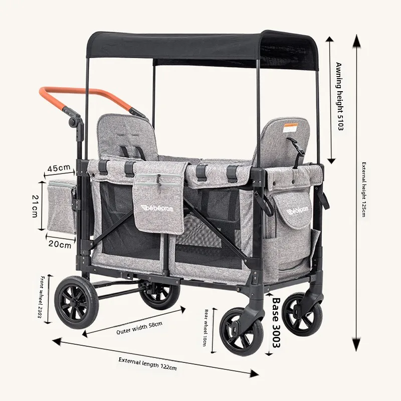 1-5yTwin strollers Outdoor Children's campers with reclining seats