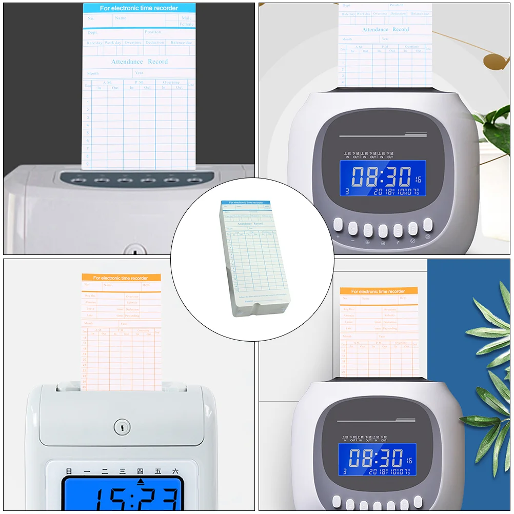 Attendance Card Time Record for Employee Recording Cards Paper Machine 100 Sheets