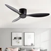 Modern Black White Low Floor DC Motor 30W Ceiling Fans With Remote Control Simple Ceiling Fan Without Light Home Fan 5