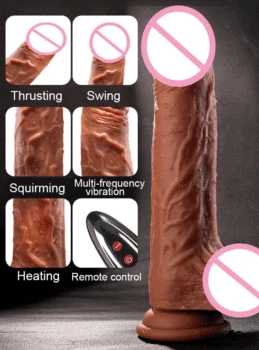 Telescopic Thrusting Heating Dildo Vibrator G-spot Massage Swing Huge Realistic Penis Vibrator Sex Toys for Women Sex Products 5