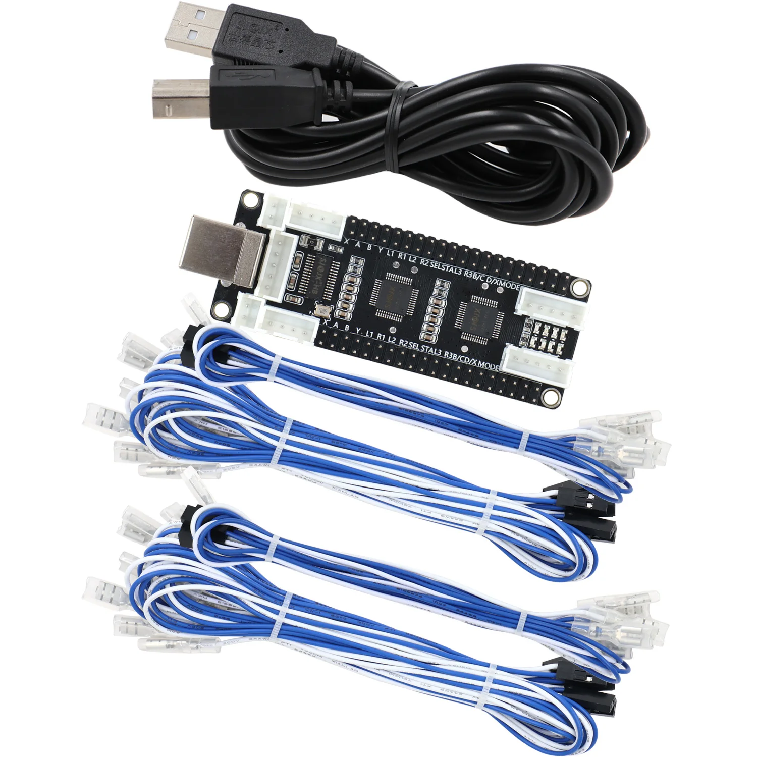 Sj @ Jx Arcade Game 2 Player Usb Encoder Board Macro Command Zero Delay Gamepad Button Joystick Controller Per Nintendo Switch Pc