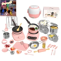 New Mini Kitchen Real Cooking Full Set of Cooking Girl Small Kitchen Set Children Baby Puzzle Play House Toys Kids Toys 1