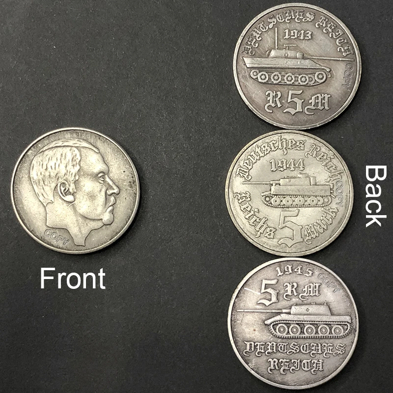 Commemorative Coin German 1943/1944/1945 tank 5 mark replica collection home decoration