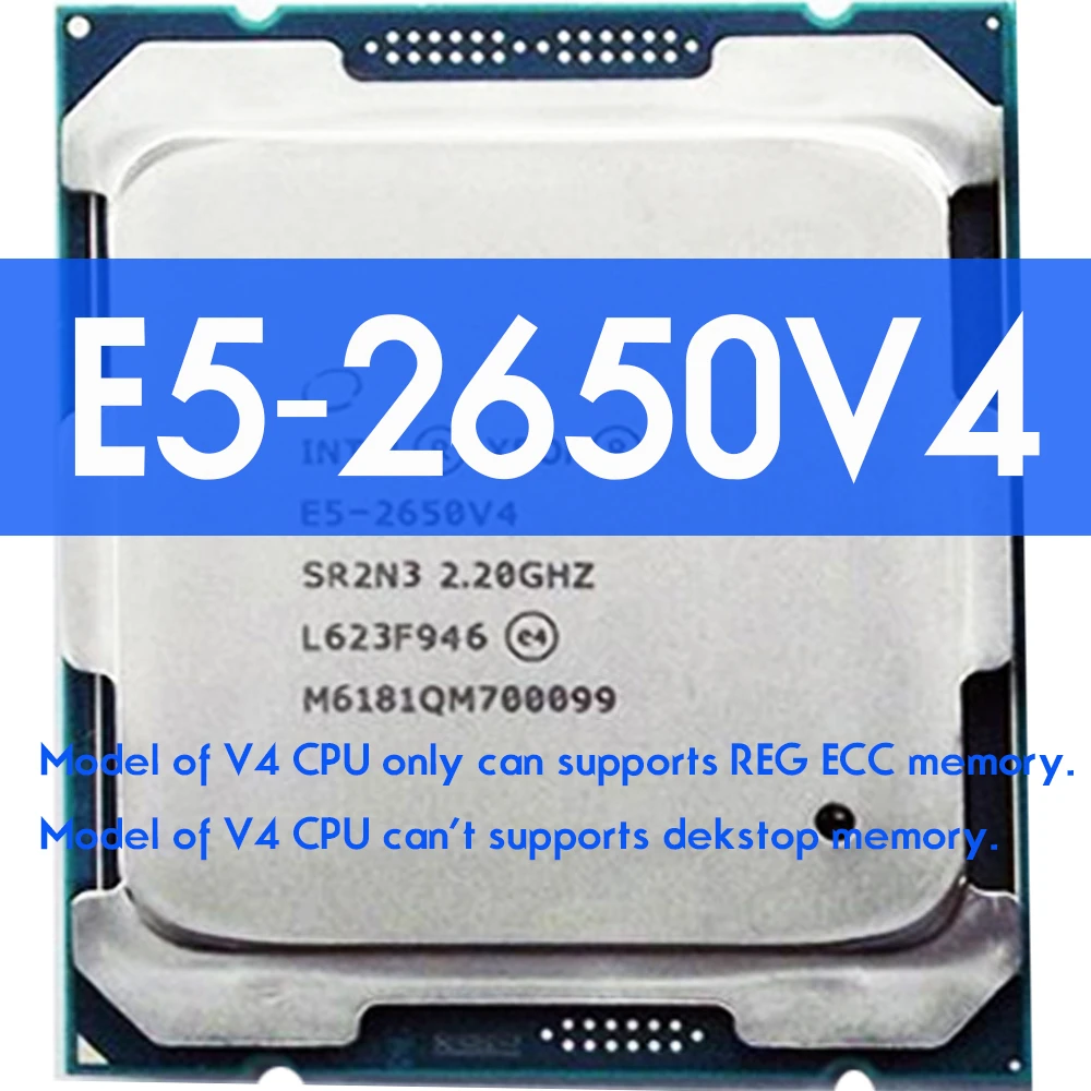 Intel xeon e5 2650 v4 E5 2650V4 processador sr2n3 2.2ghz lga 2011 3 cpu x99 ddr4 d4 plataforma