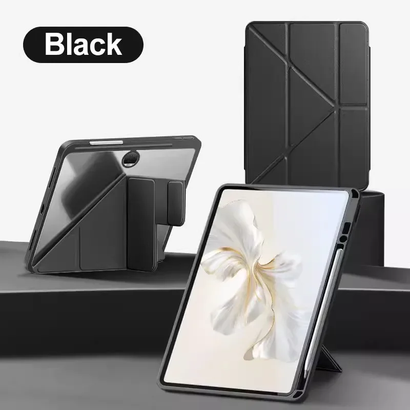 Clear Hard Back Smart Cover with Pen Holder Case – Premium PU+PC Material