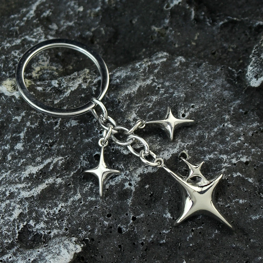 Key Rings Y2K Star Moon Metal Women Men Friendship Gift Handbag Bag Decoration Handmade Jewelry