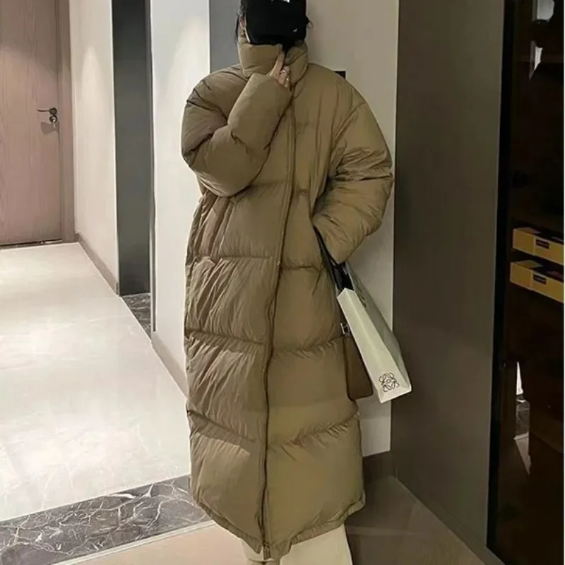 2024 New Women Down Jacket Winter Coat Female Extended Version Parkas Loose Large Size Thick Warm Outwear Fashion Overcoat