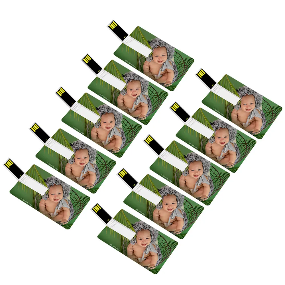 100개 신용카드형 USB 플래시 드라이브 1GB 2GB 메모리 저장장치 4GB 8GB 16GB 32GB 64GB USB 2.0 펜 드라이브 맞춤 제작 선물용 USB 디스크
