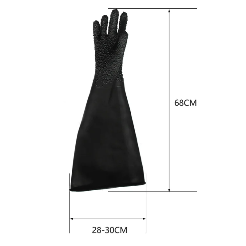 Sandblasting Gloves Sandblasting Rubber Gloves High-pressure Long Thicken Particles Wear-resistant Acid Alkali Resistant