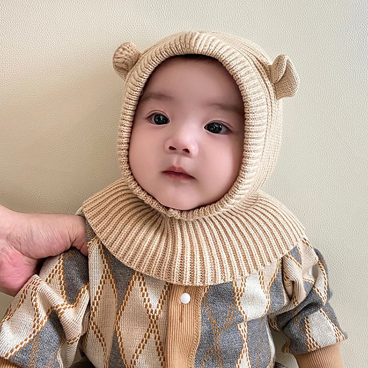 الشتاء متماسكة قبعة بالاكلافا للطفل لطيف الكرتون قطعة واحدة وشاح قبعة الاطفال سميكة الدافئة سدادات حماية الأذن قبعات بيني الصوفية