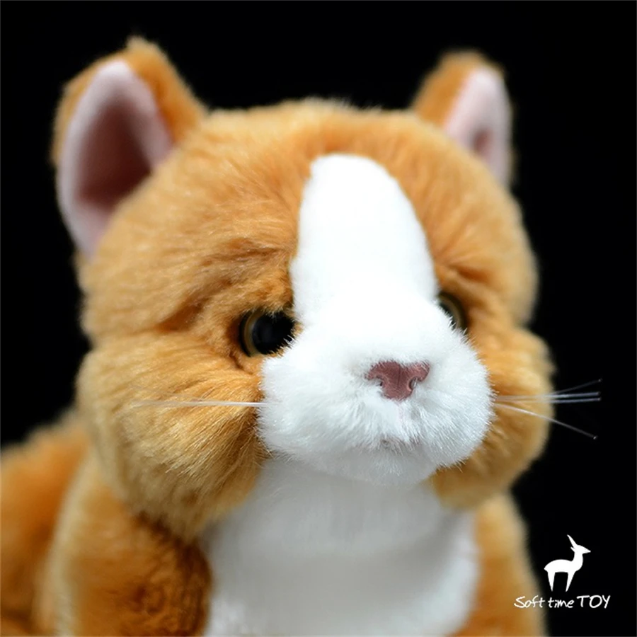 Ginger Cat High Fidelity Cats Plushie Orange Cat Plush Toys Lifelike Animals Simulation Stuffed Doll Kawai Toy Gifts Kids 3