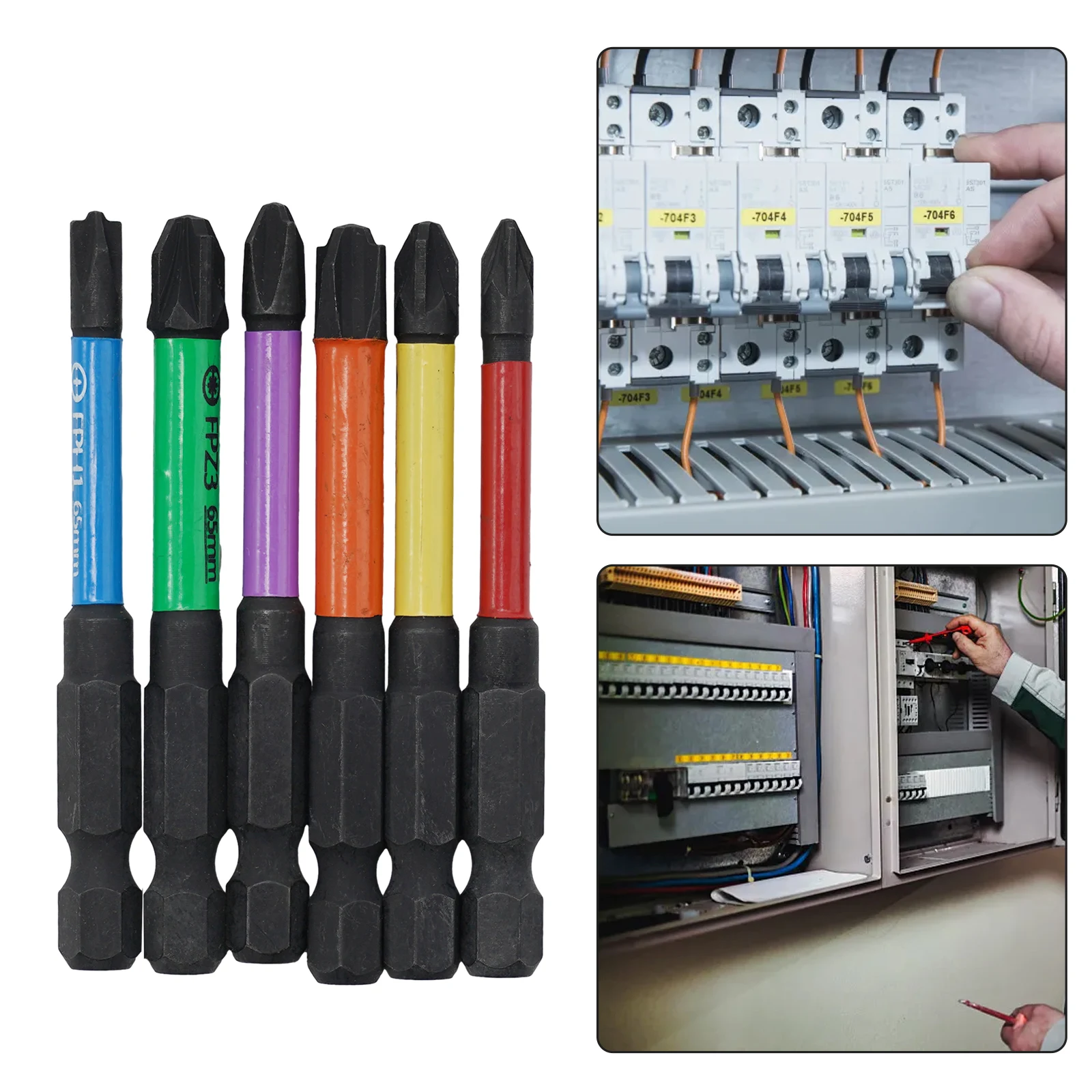 

6PCS Electrician Special Screwdriver Bits Set Magnetic Electric Impact Drill Nut Driver For Circuit Breaker FPH1 FPH2 FPH3 FPZ1