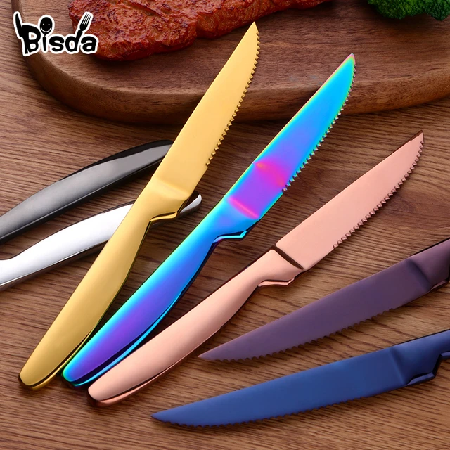 Stainless Steel Dinner Knives Set Sharp Steak Knife Fruit Knives Western  black knife Restaurant Table Knife Gold dinnerware Set - AliExpress