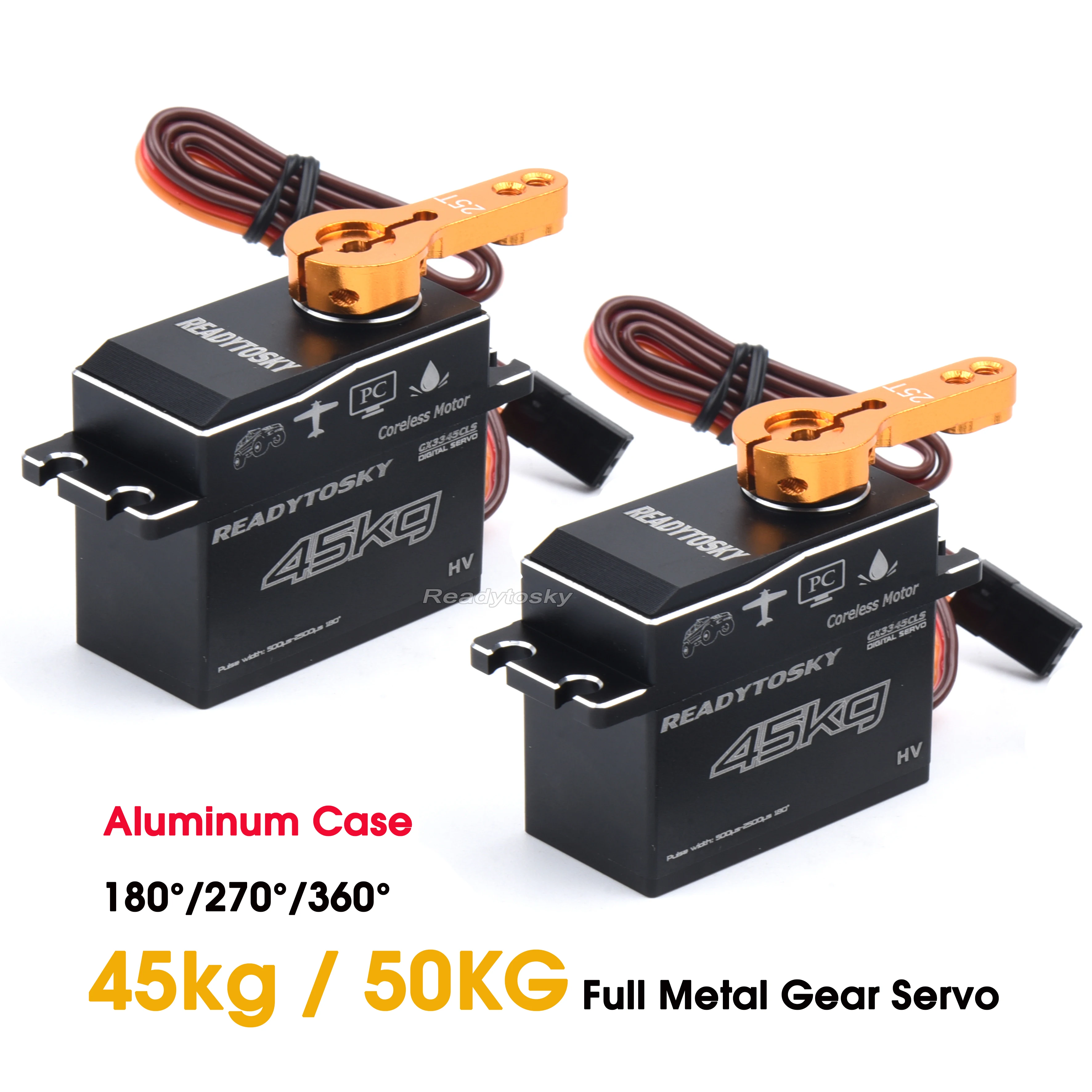 Waterproof Servos 45kg / 50KG Full Metal Gear HV Large Torque Servo For RC Car Crawler 1/8 1/10