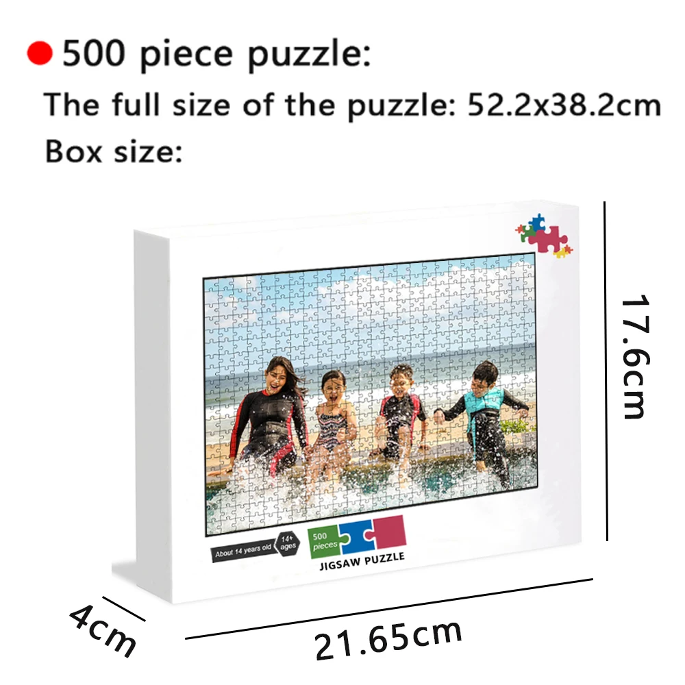 Foto personalizada Jigsaw Puzzle, Imagem personalizada, Brinquedos Educativos para Adultos, Decoração DIY, Presente Collectiable