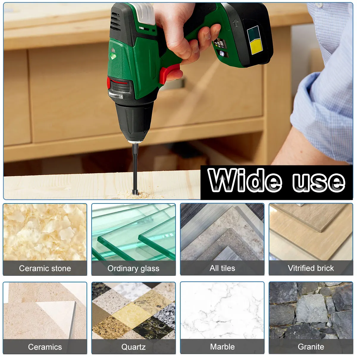 Tungsten Carbide Drill Bits Set for Ceramic Glass Brick