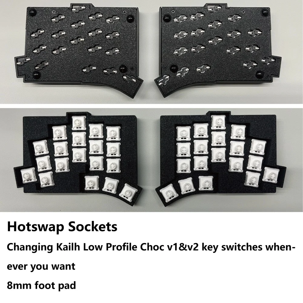 Choc V2 토템 무선 로우 프로파일 분리형 키보드 핫 스왑 키트 ZMK 펌웨어 블루투스 유선 Kailh Shock V2 인체공학 키보드