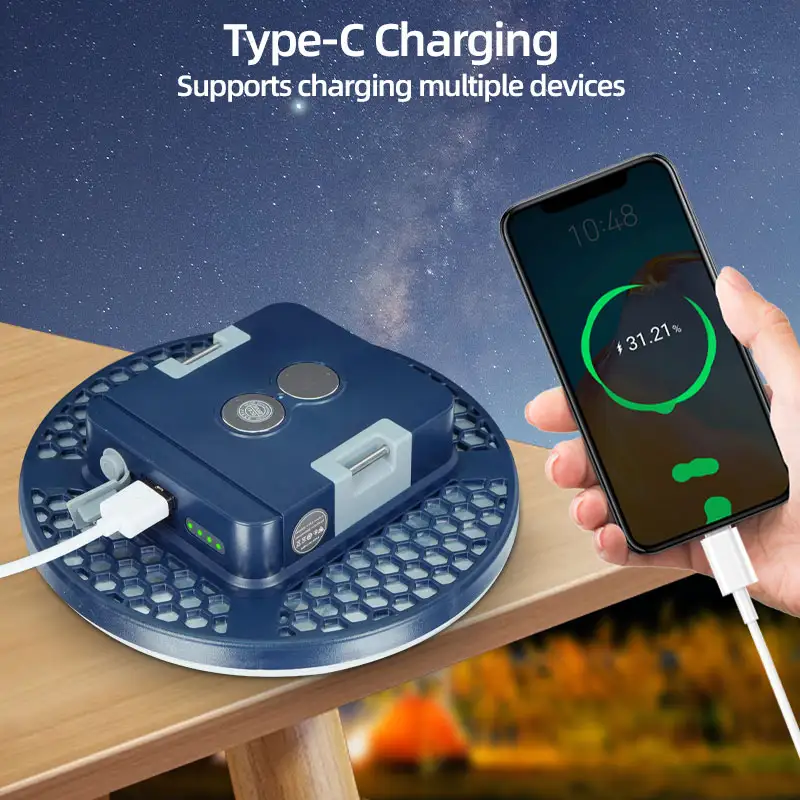 Rechargeable Camping Lights Outdoor Magnetic Suction Tent Lanterns Maintenance Emergency Lights High Light Flashlights 13500mah - Image 2