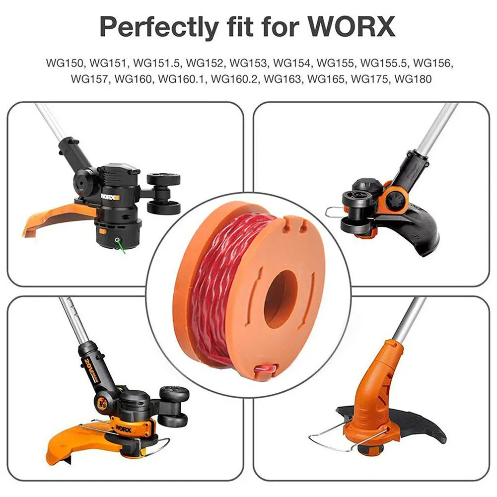 16 Bobine Per Decespugliatore Worx - Filo Rinforzato, Compatibile Con Modelli WG150-WG180 - Foto 6