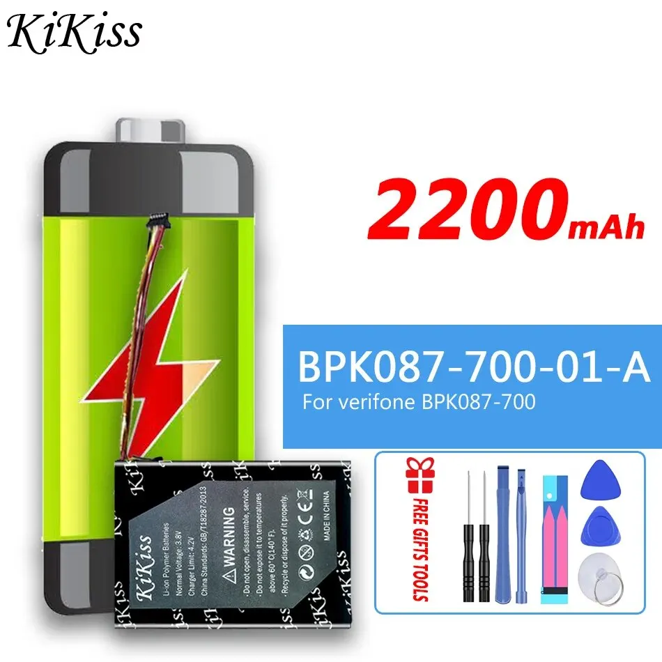 

KiKiss Battery BPK087-700-01-A BPK08770001A 2200mAh For verifone BPK087-700 BPK087700 Replacement Bateria