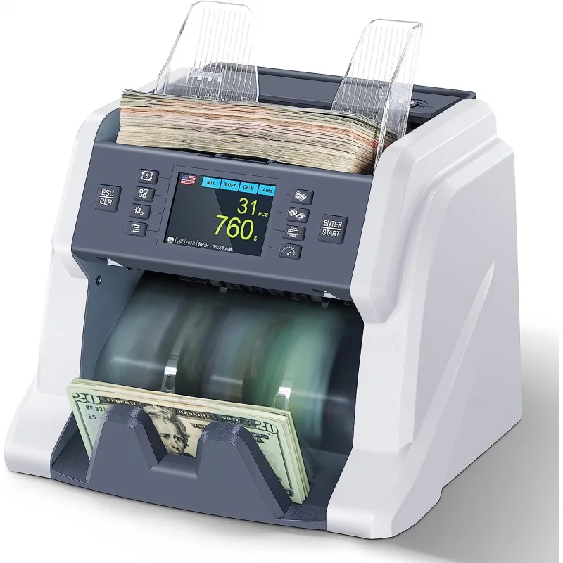 

RIBAO BC-40 Mixed Denomination Money Counter Machine, Value Counting, Bill Counter Multi Currency, CIS/UV/MG/IR Counterfeit Dete