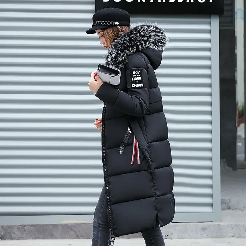 Winter Thick Down Jackets Female Coats Warm Fur Hooded Parkas Coat High Quality Outwear Womens Parka Mid-long Jacket Women coat