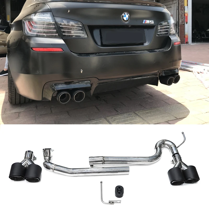 Quad Exhaust Tip Stainless Steel Exhaust Pipe For BMW F10 F11 520i 523i