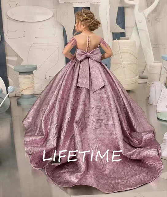 Party Dresses for Girls 10 12 Big Girl Prom Dresses Beautiful 14 Years  Girls Clothes Floor Kids Wedding Satin Purple Dresses - AliExpress