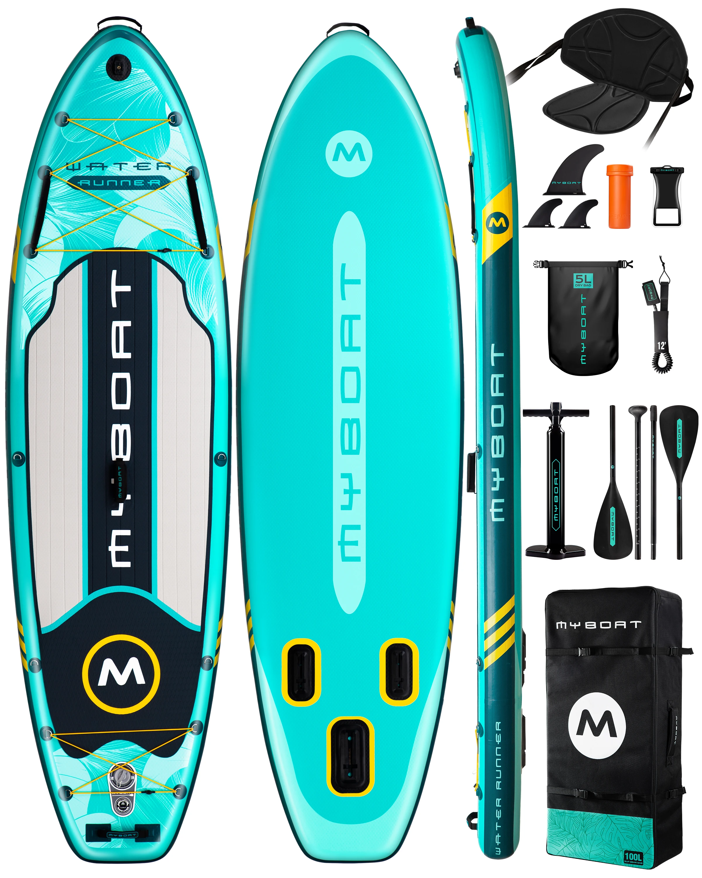 

Myboat Waterproof Inflatable Paddle Board 10'6''x35''x6''Adult Standing Style Aquatic Fishing With Accessories SUP