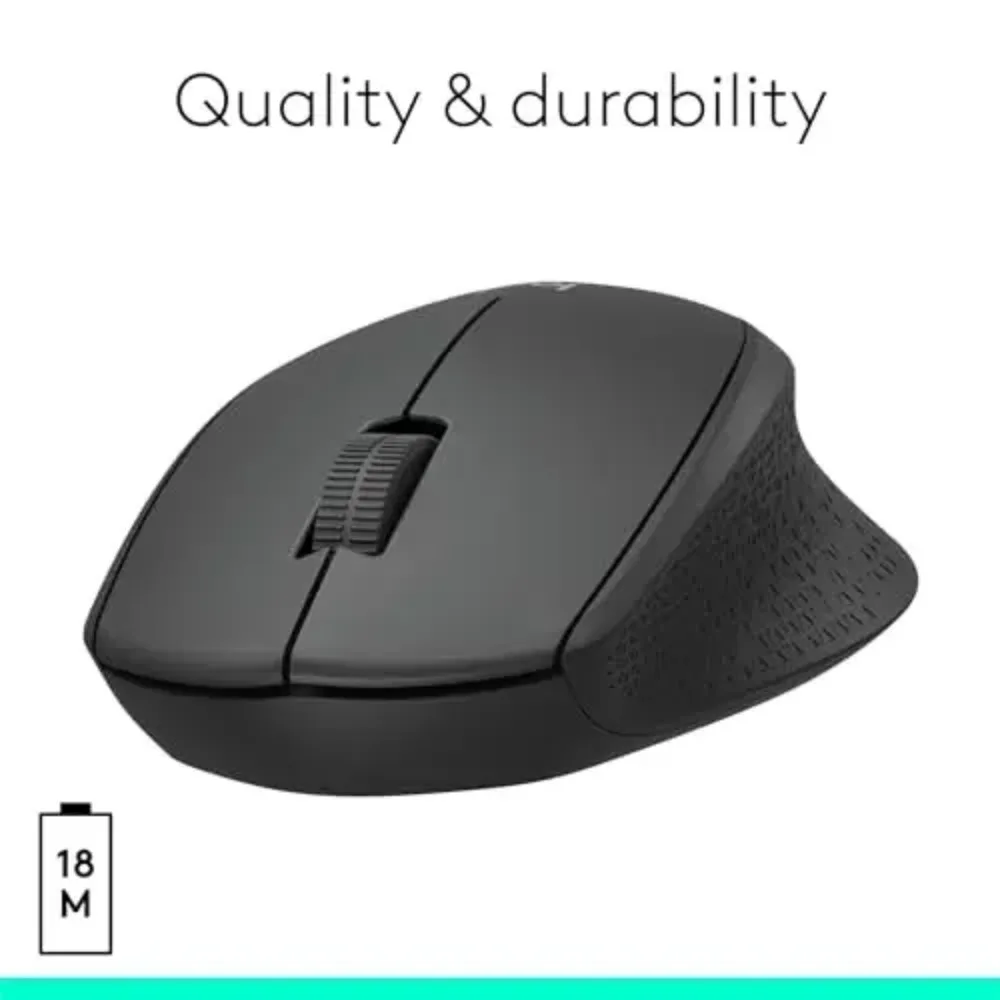 로지텍 M330 인체공학적 컨투어 무선 무소음 마우스, 편안한 그립 디자인, 조용한 클릭, 사무실/가정용 PC 컴퓨터 액세서리