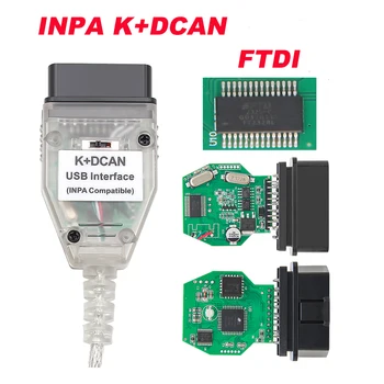 K DCAN K+CAN FTDI Chip OBD2 Auto Car Diagnostic Tools OBD 2 Scanner Switch USB Interface Cable K + DCAN OBD Diagnostic Cable 1