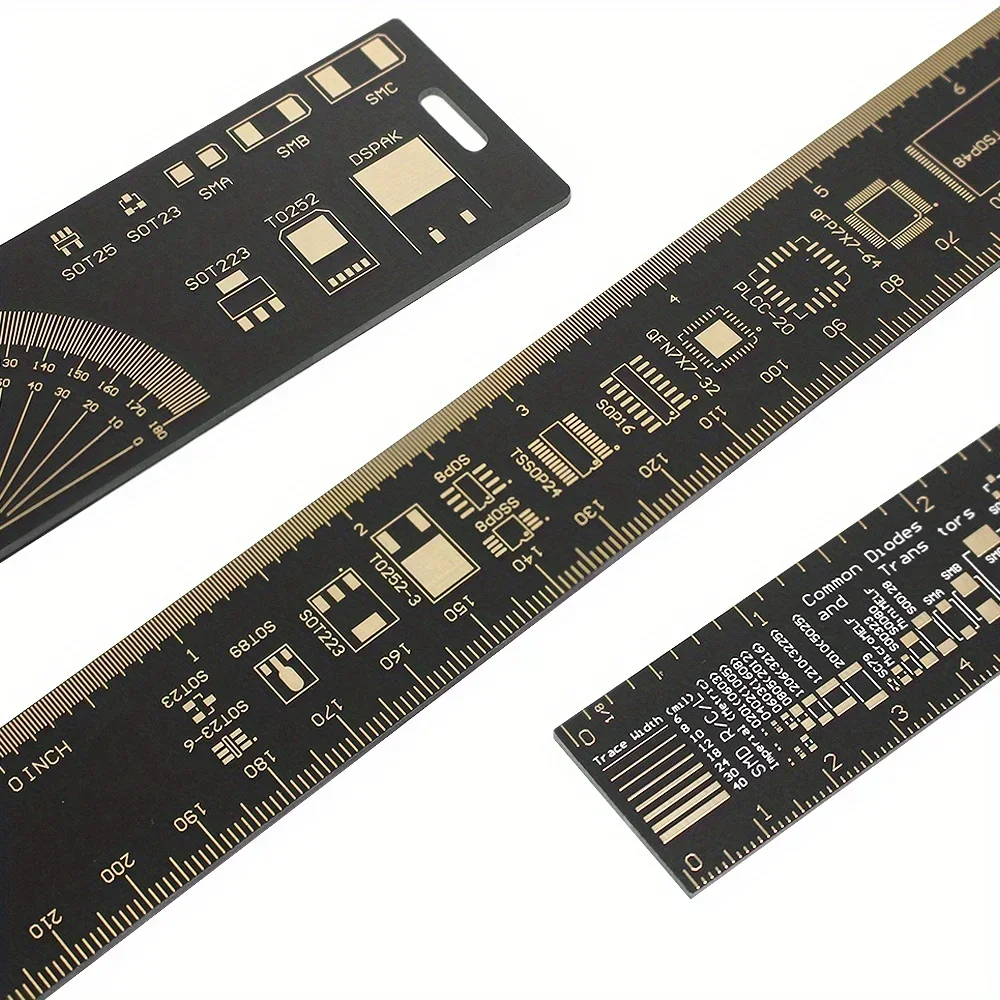 15CM/20CM/25CM PCB 눈금자 저항기, 커패시터, IC, SMD, 다이오드 및 트랜지스터 패키지, 아두이노 DIY용 다기능 측정 스케일