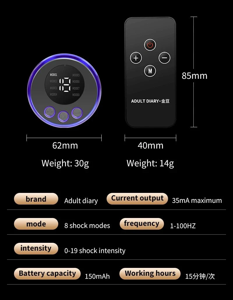 Wireless Remote Control Electric Stimulation Massage Power Therapy Box,USB Charging Electro Shock Host,Sex Medical Themed Toys