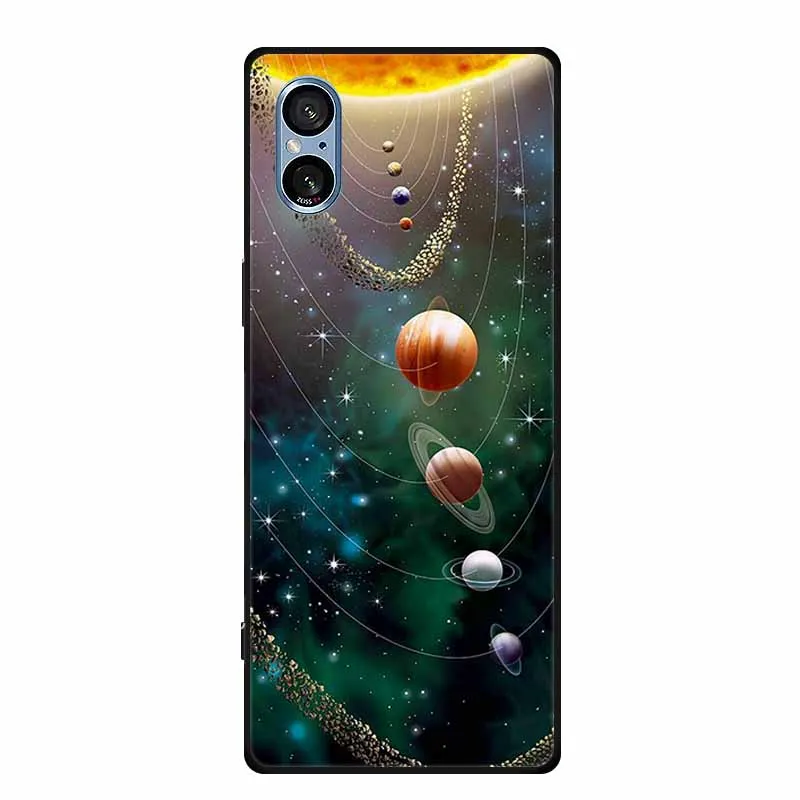 Stylish Black Silicone Soft Phone Case with Fashion Pictures