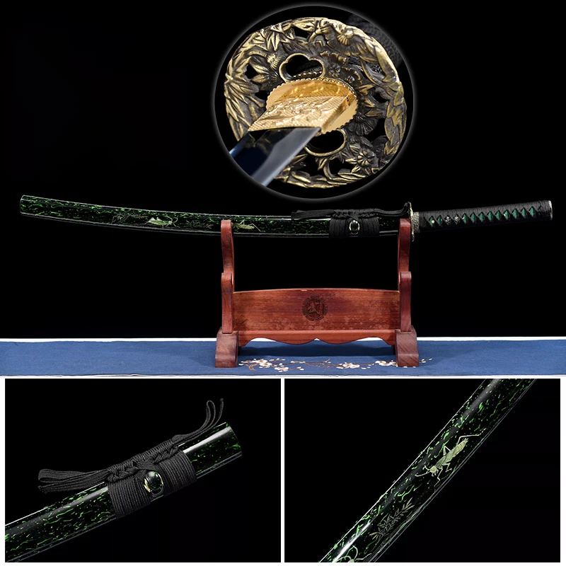 

Katana 103cm Lv Mo Wood Swords The Handle Is Removable Iaido Training Swords Made With Care Solid Wood Paint