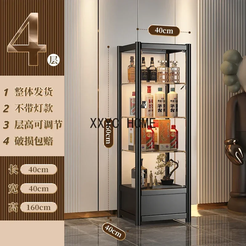 Glass Display Showcases Wine Cabinets Bar Shelf Glass Rack Wine Cabinet Living Room Counter Vitrinas De Vidrio Decoration