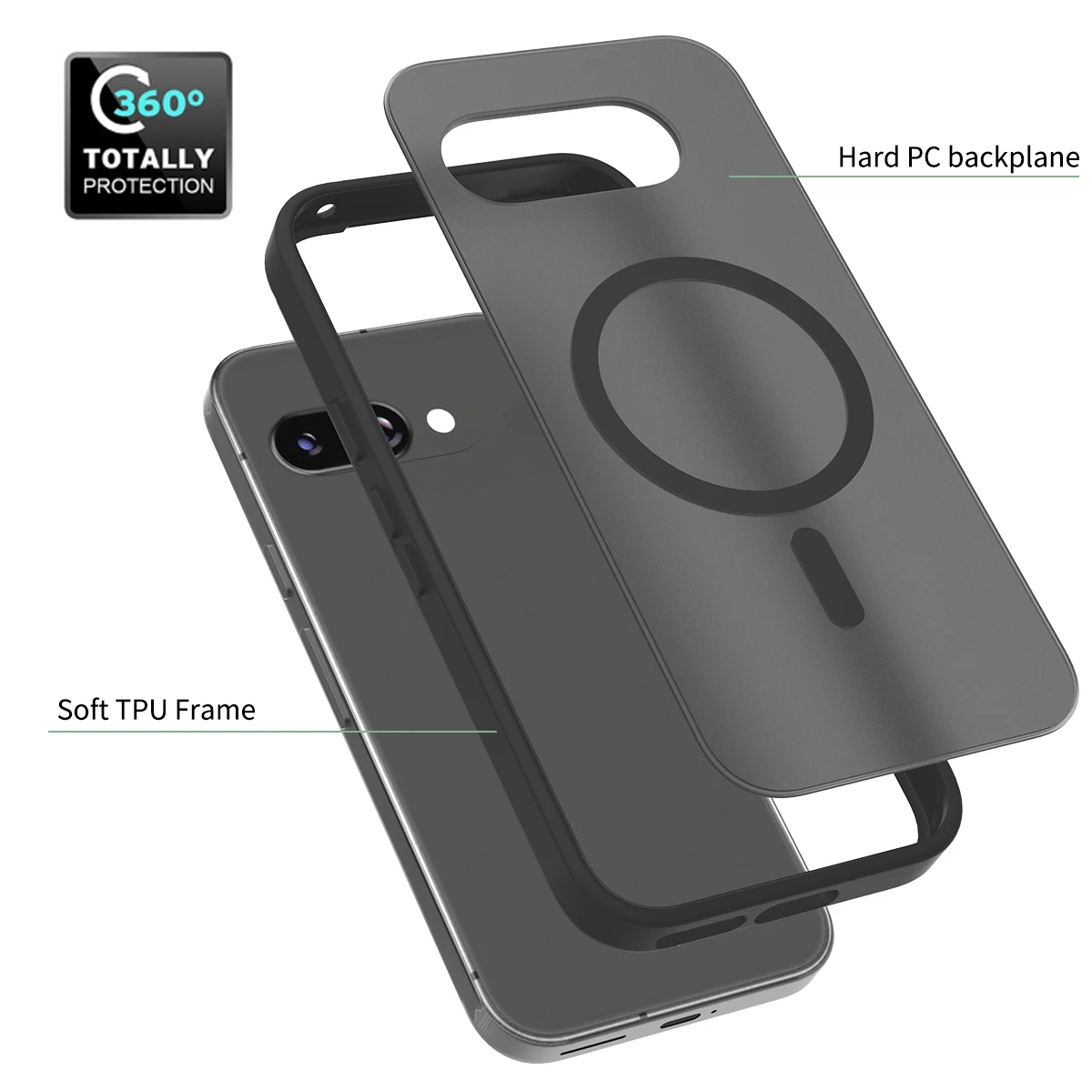 Translucent Matte Hard Magnetic Wireless Charging Shockproof Case