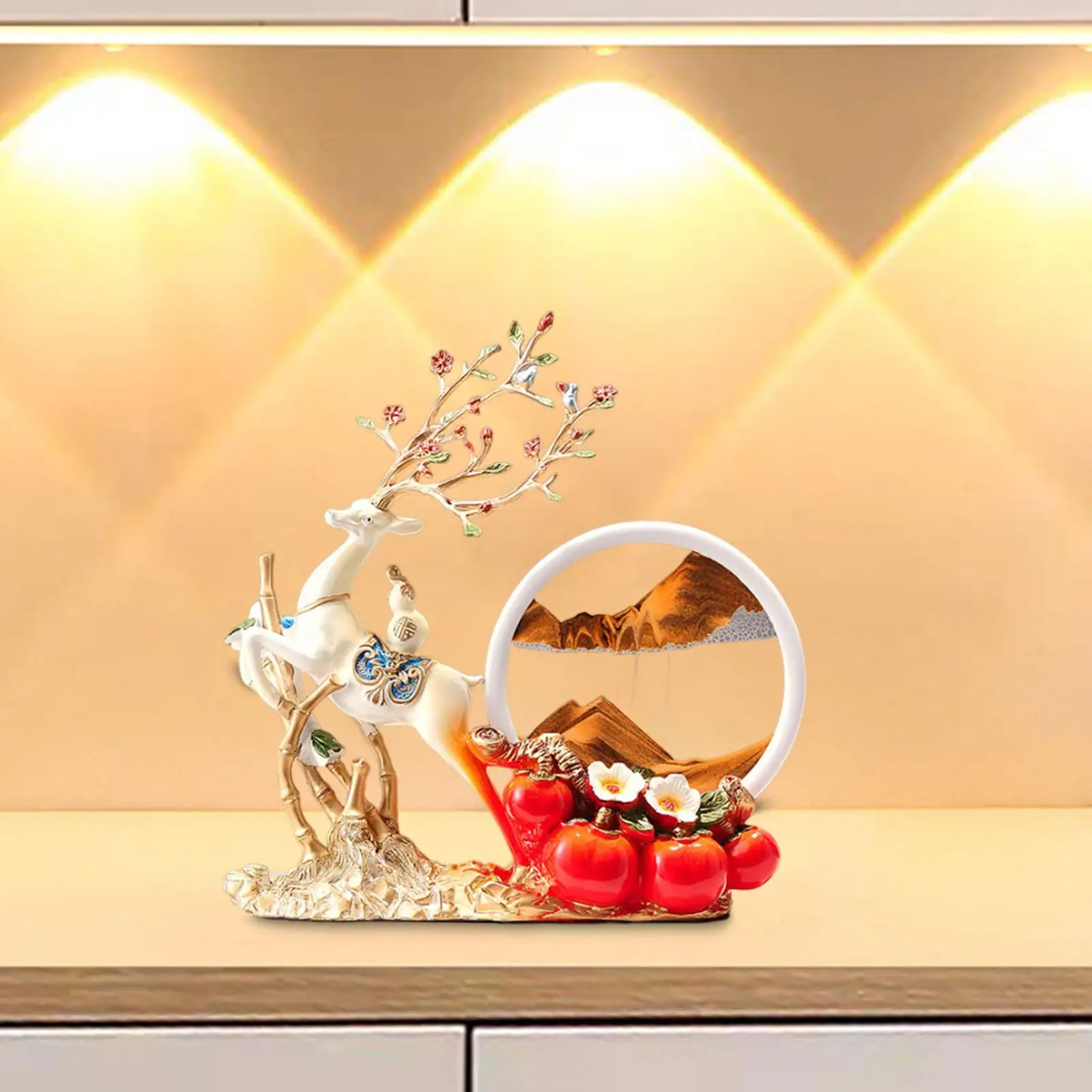 Deer Sculpture Artistic Practical Resin Quicksand Decor for Bar Bedroom Desk Deer Sculpture Artistic Practical Resin Quicksand Decor for Bar Bedroom Desk