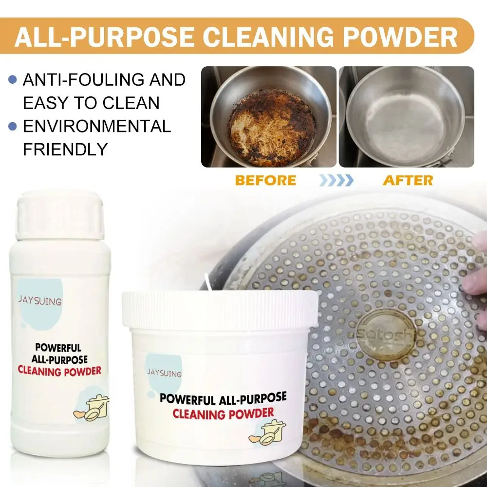 for Stubborn Grease Grime All-purpose Powder Cleaner Remove Stains Powerful Kitchen Instant Cleaning Powder Cleaning Supplies