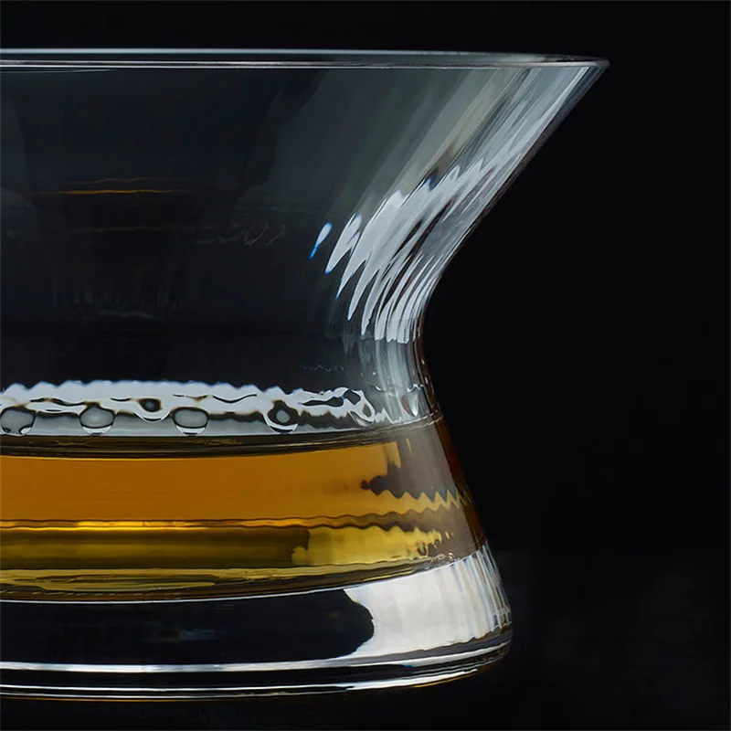 Handmade Old Fashioned Scotch Whiskey Spin Glass Cup Neat Bowl Crystal Whisky Tumblers Cappie XO Brandy Bourbon Glasses