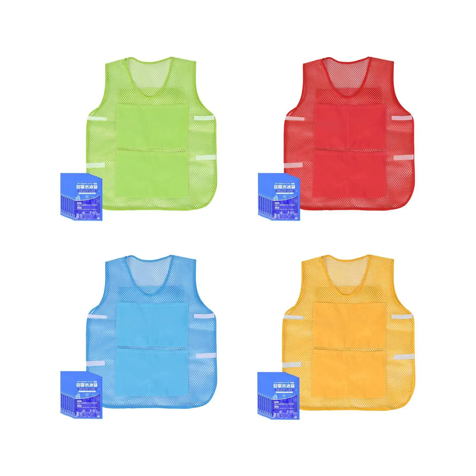 Summer Cooling Vest Ice Cooling Vest Adjustable8 Ice Packs for Running Outside Cycling Hot Weather Work Men Women